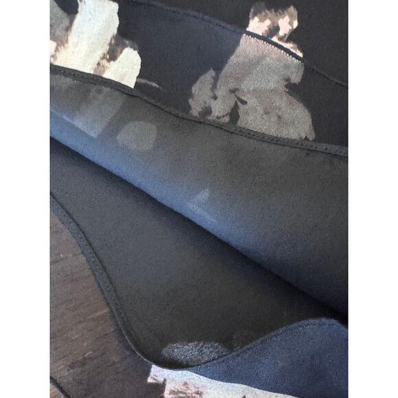 🌸 KATE SPADE Madison Ave Collection Floral Ruffle Blouse S Black Pink Chiffon - Picture 9 of 10